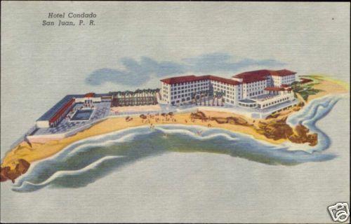 puerto rico, SAN JUAN, Hotel Condado, MAP pc (1940s)