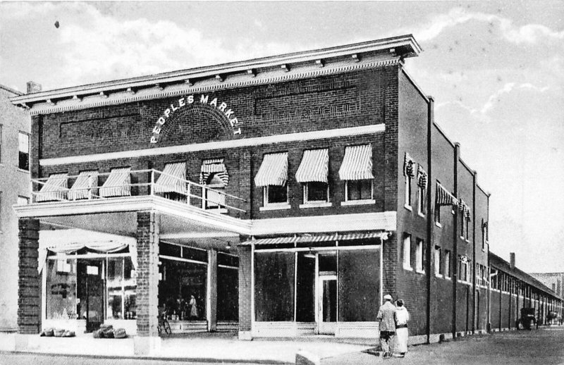 Newark Ohio 1960s RPPC Real Photo Postcard Peoples Market Building