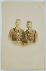RPPC WW1 Era Handsome Soldiers Portrait Real Photo Postcard P8