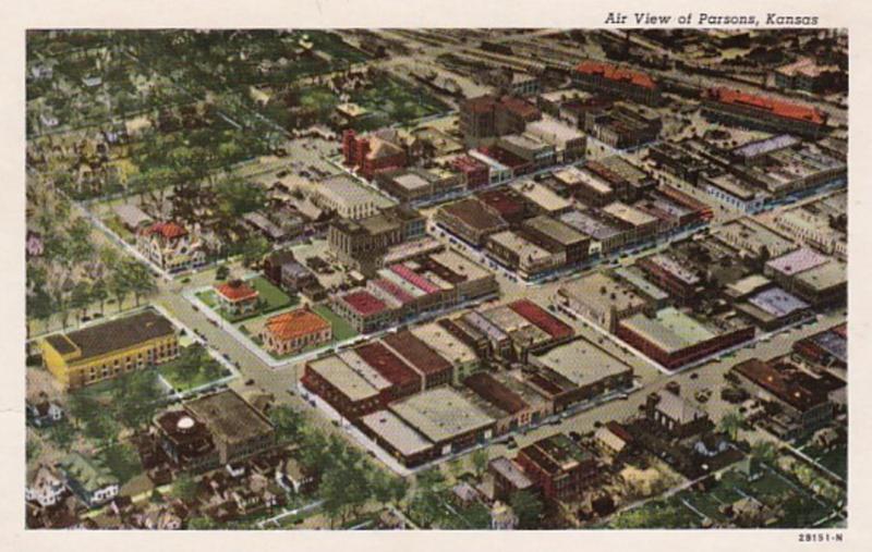 Kansas Parsons Aerial View 1969