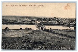 c1910 Birds Eye View of Medicine Hat Alberta Canada Unposted Postcard