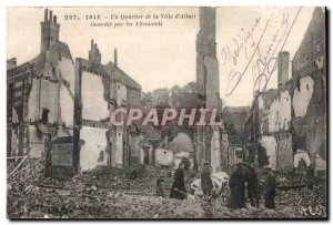 Old Postcard 1914 A Quarter of the City of Albert fire by the Germans