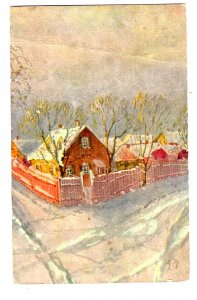 Village in Winter, Used 1907, Split Ring Cancel, Nova Scotia