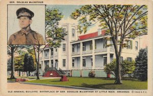 LITTLE ROCK, AR Arkansas  GEN DOUGLAS MACARTHUR & ARSENAL BUILDING 1942 Postcard