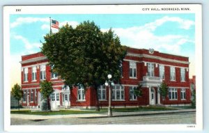 MOORHEAD, Minnesota MN ~ CITY HALL ca 1920s Clay County Postcard