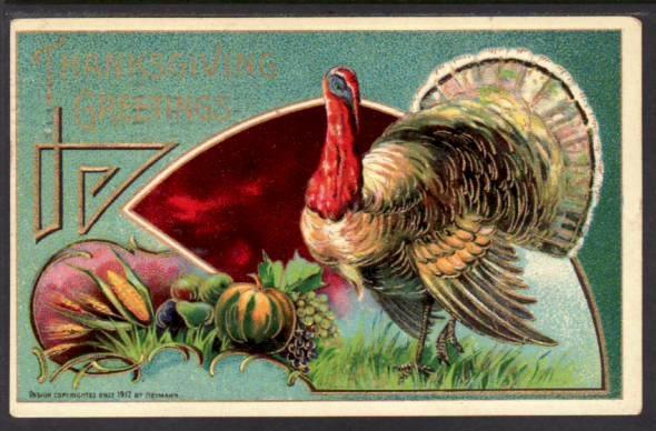 Thanksgiving Greetings,Turkey Postcard 