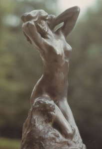 Auguste Rodin Kneeling Victorian Risque Sculpture Statue Postcard