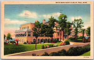 1940's White Bear Yacht Club Saint Paul Minnesota Flowers Ground Posted Postcard