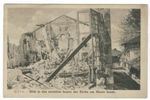 Postcard Slovenia Austria 1916 Destroyed Church Monte Santo Sveta Gora War IWW