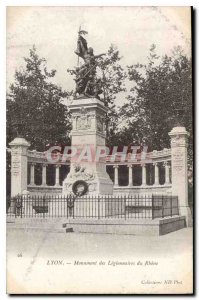 Postcard Old Lyon Monument Legionnaires Rhone