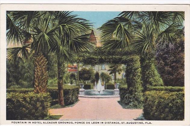 Florida St Augustine Fountain In Hotel Alcazar Grounds Curteich