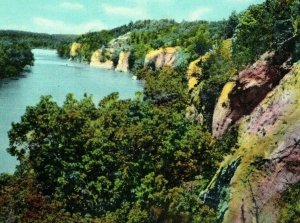 Vintage Bluffs Along Gasconade River, US Route 66, Missouri Postcard P22