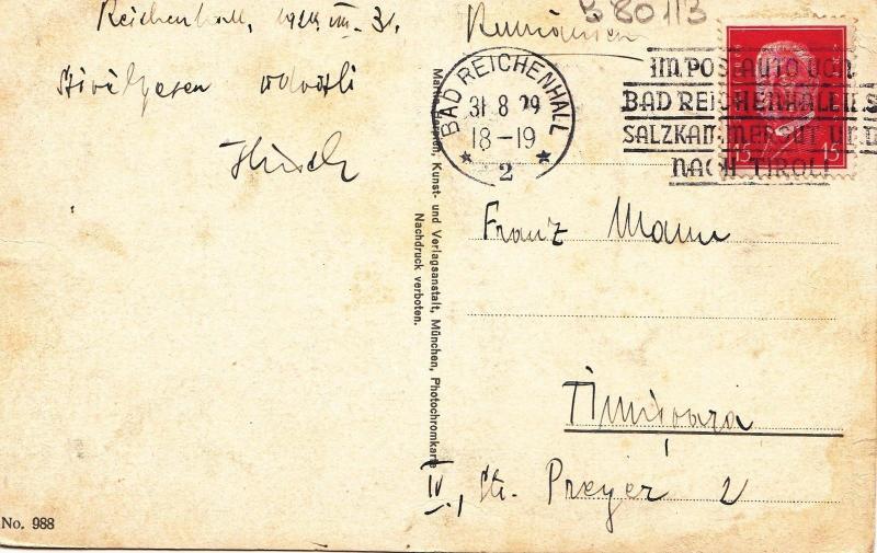 B80113 bad reichenhall alpengatstatte schroffen germany  front/back image