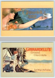 2 Repro Postcards GHIRARDELLI'S CHOCOLATE Beautiful Advertising 4x6 ~ 2000