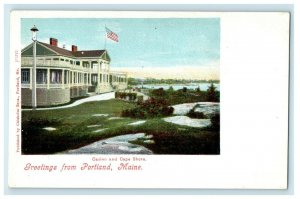 1906 Casino and Cape Shore, Greetings from Portland, Maine ME Postcard