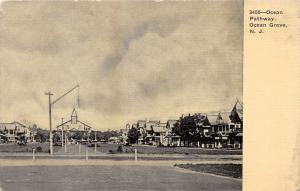 Ocean Grove New Jersey~Ocean Pathway~Rows of Houses & Auditorium~c1910 Postcard