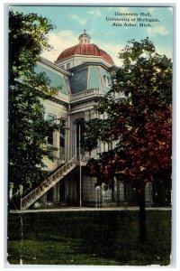 1913 University Hall University Michigan Exterior Ann Arbor Michigan MI Postcard