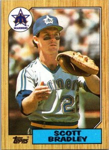 1987 Topps Baseball Card Scott Bradley Seattle Mariners sk3327