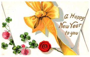 New Year  Envelope, Yellow Flower