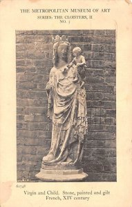 Virgin and Child, Stone, painted and gilt Religious 1928 wear on front