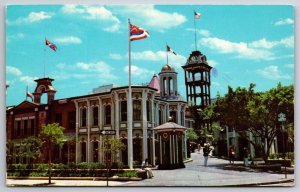 Honolulu Hawaii~King's Alley Shopping Center~Clock Tower~One Way~1976 Postcard