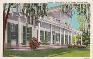 Mississippi Natchez Linden Home Of Mr A M Feltus Curteich