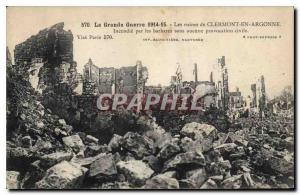 Old Postcard The Great War 1914 15 The ruins of Clermont in Argonne