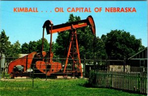 Kimball, NE Nebraska  OIL WELL Drilled In CITY LIMITS  ca1960's Chrome Postcard