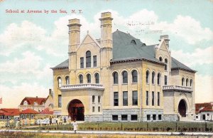 School at Arverne By the Sea, Queens, N.Y.C., Early Postcard, Used in 1917