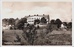 Sweden Viggbyholm Folkskolan Vintage RPPC C145