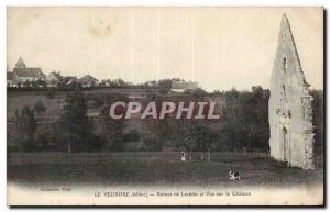 Old Postcard Le Veurdre Ruins of Loreto and view of the castle