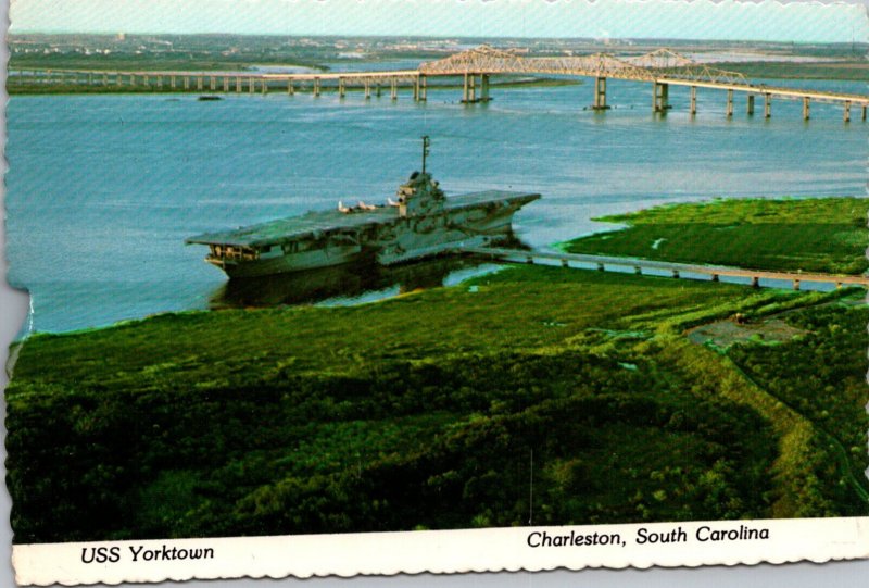 South Carolina Charleston USS Yorktown CV-10 and Cooper River Bridges