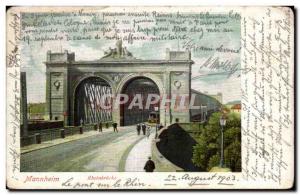 Old Postcard Mannheim Rheinbrucke