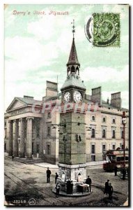 Postcard Old Derry's Clock Plymouth