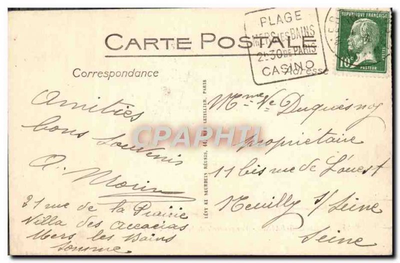 Old Postcard Mers Les Bains Vue Generale de la Plage