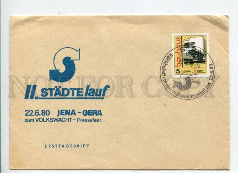 291188 EAST GERMANY GDR 1980 COVER Gera Stadtelauf special cancellations