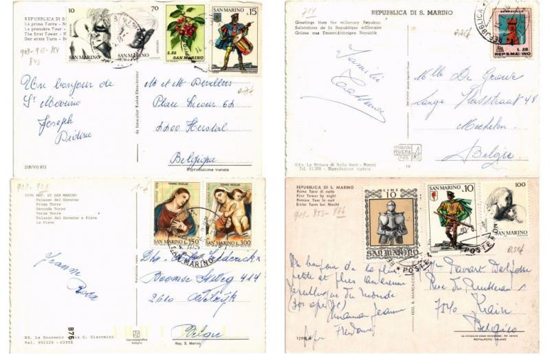 SAN MARINO ITALY 95 MODERN / VINTAGE POSTCARDS ALL POSTALLY USED 1950-1990