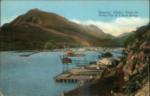 Skagway AK Docks & Harbor 1935 Used Psotcard