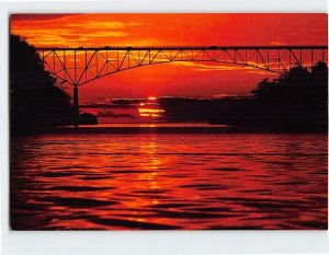 Postcard Dramatic Sunset at Deception Pass Whidbey Island Washington USA