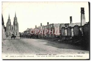 Old Postcard Campaign Lepine Ruins Chevayx Army hitch