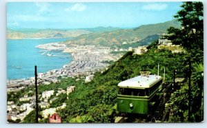 HONG KONG, China ~ PEAK TRAMWAY CAR & City View c1950s Postcard