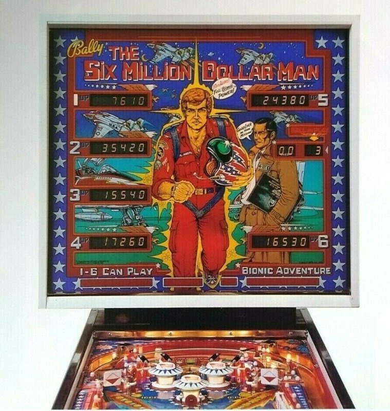 Bally Six Million Dollar Man Pinball FLYER Lee Majors Bionic Steve Austin 1978