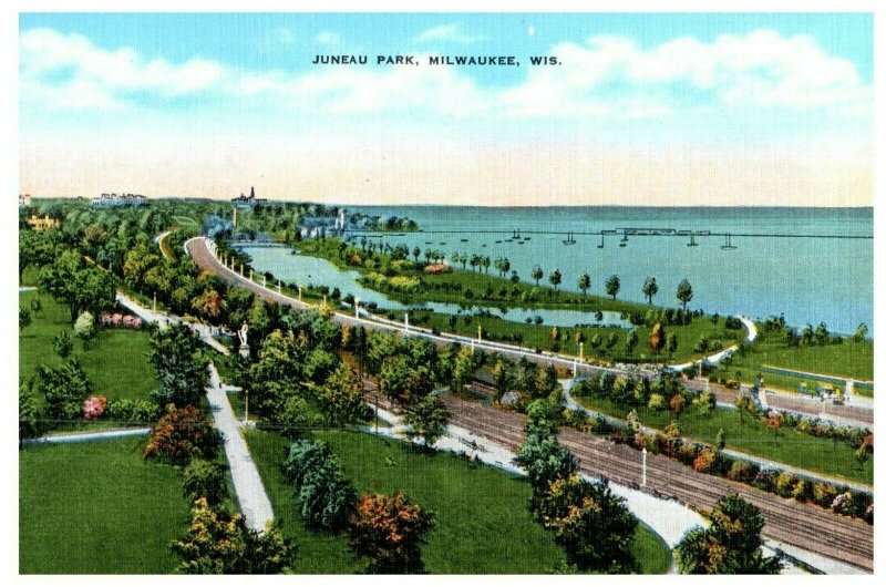 Lot 2 Juneau Park Milwaukee Wisconsin Linen Postcard