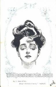 Artist Signed Charles Dana Gibson 1904 crease right top corner tip, light wri...