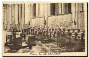 Old Postcard Tournay The stalls of the Cathedral