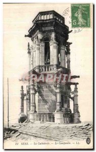 Old Postcard Sens La Cathedrale The Campanile