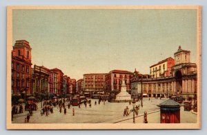 Dante Square NAPLES Italy VINTAGE Postcard 0608