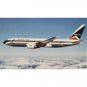 Jet Airplane Delta Boeing In Flight Advertising Postcard