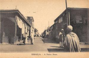 Ismailia Egypt Native Street Scene Antique Postcard K60291
