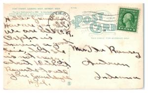 1910s Fort Street, looking West, Detroit, MI Postcard *5N24